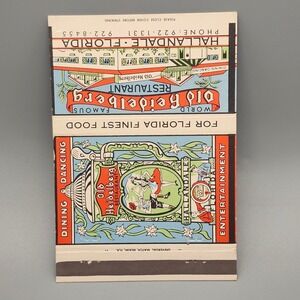 Vintage Old Heidelberg Restaurant Matchbook Cover Hallandale Florida Dining